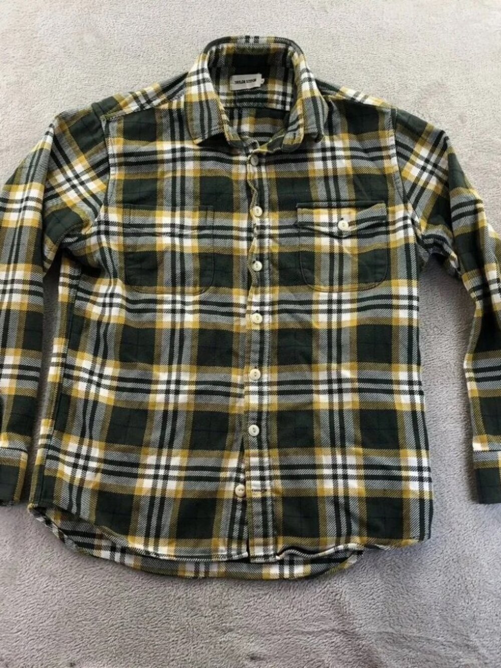 Taylor Stitch Green & Yellow Plaid Button Down Shirt Men's Size 42